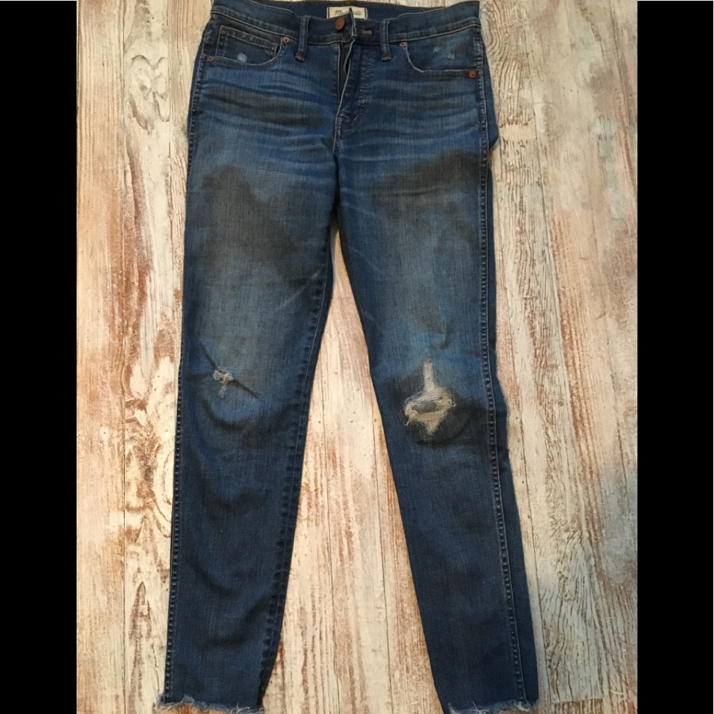 Madewell distressed 9 in high rise skinny